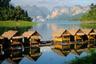 Maisons flottantes de bambou Thailande