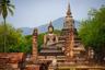 The Buddha statue in the temple of Wat Mahathat Sukhothai