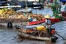 Traditional floating market in Mekong Vietnam