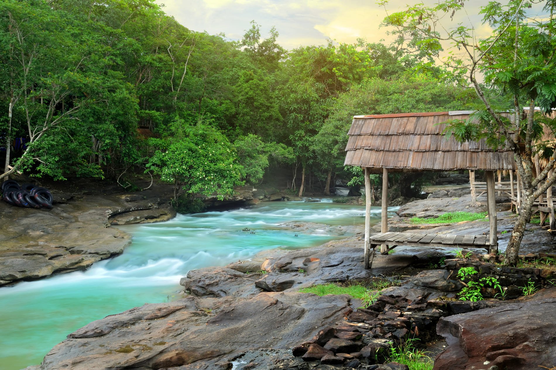 Tad Moon waterfall Vientiane Laos