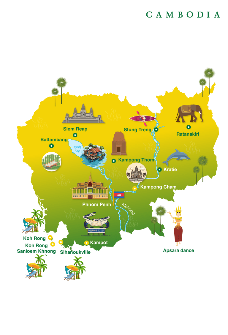Mappa di Cambogia
