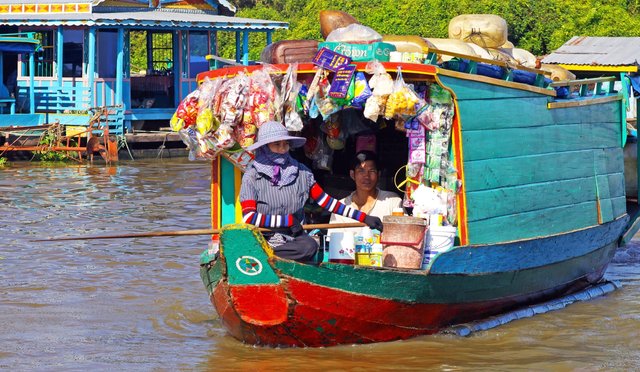 Commercio beni locale Kampong Phluk Tonle Sap Cambogia