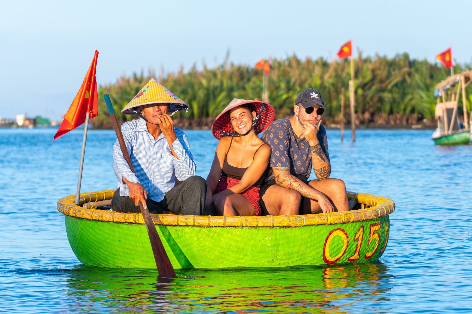 Excursion en bateau panier en bambou à Hoi An Vietnam