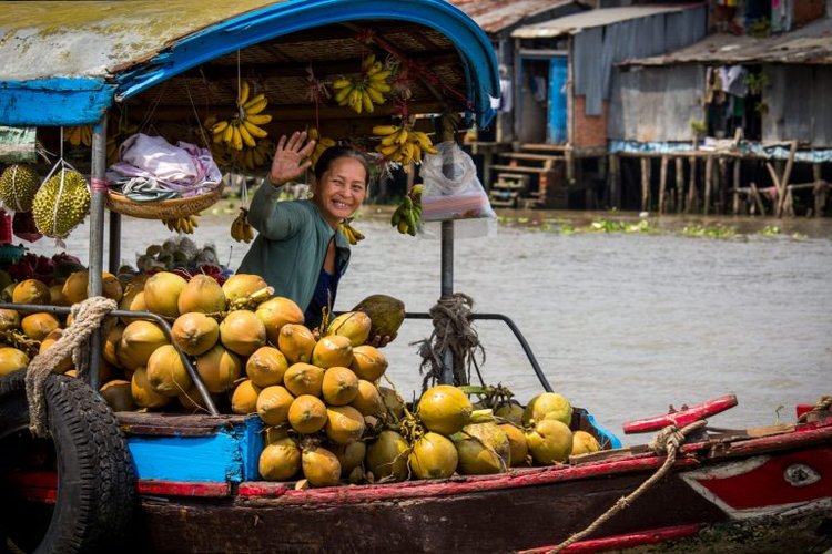 Mercato Delta di Mekong Vietnam