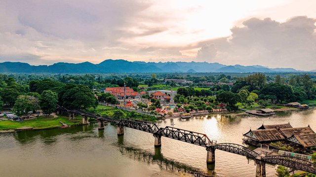 View of Kwai bridge Thailand