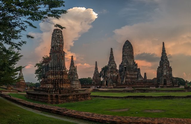 Visita del tempio di Ayutthaya Thailandia