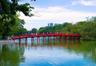 The Huc bridge on Hoan Kiem lake Hanoi