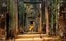 A quiet moment at Bayon Temple, featuring the serene stone faces of Avalokiteshvara